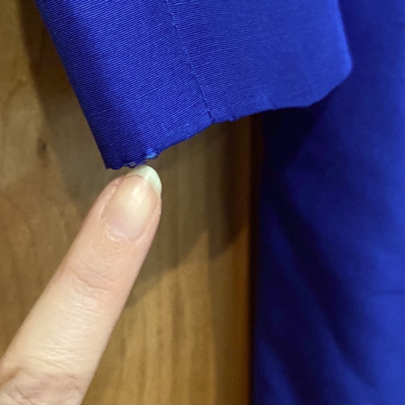 VTG Korean Cobalt-Blue Silk Double-Breasted Coat/Dress, EUC, 4P - Picture 12 of 16